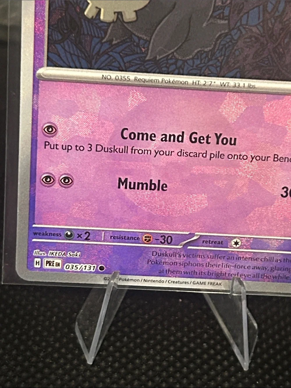 Pokemon Duskull Pokeball 035/131 Holo from Prismatic Evolutions M/NM